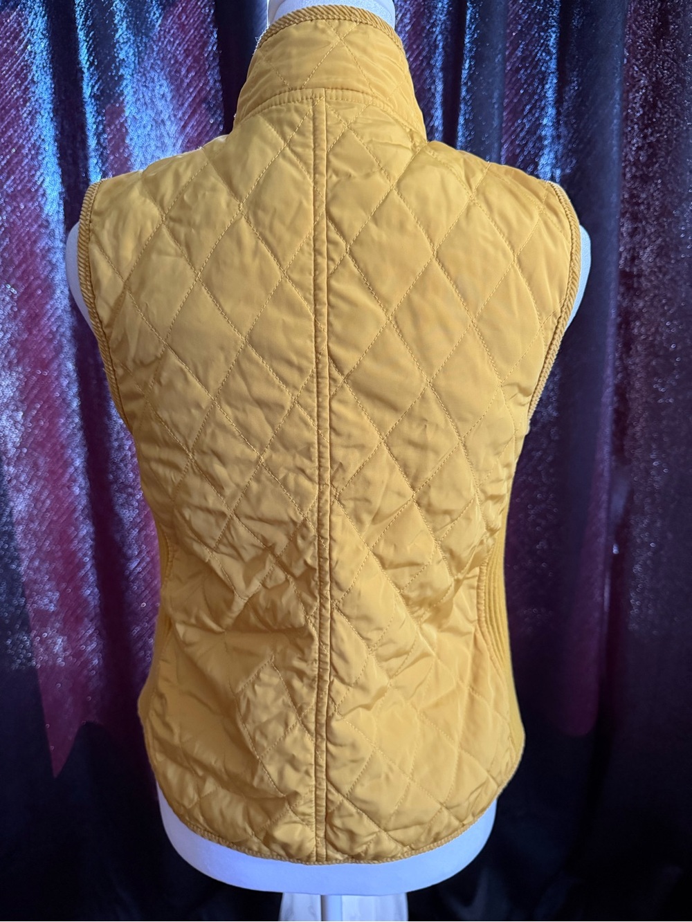 Talbots Mustard Yellow Quilted Sleeveless Vest - Picture 3 of 4